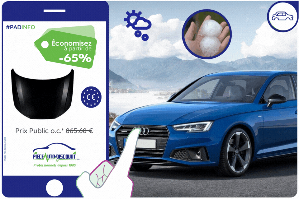 Èconomisez à partir de -65% :  Capot moteur AUDI A4 V (B9-8W) phase 2 depuis le 09/2019