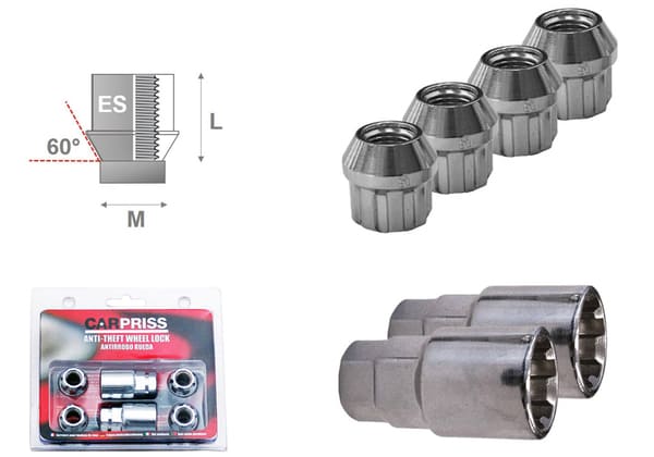 Accéder à la pièce SERRURES POUR BOULONS DE ROUE(CONIQUE) M12X125MM