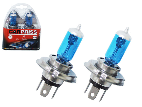 Accéder à la pièce JEU 2 AMPOULES +30% H-4 TYPE XENON BLEU 12V 60-55W