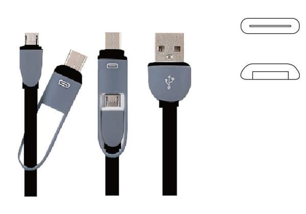 Accéder à la pièce CÂBLE CHARGEMENT ET DONNÉES MICRO USB + TIPE C 1 M.