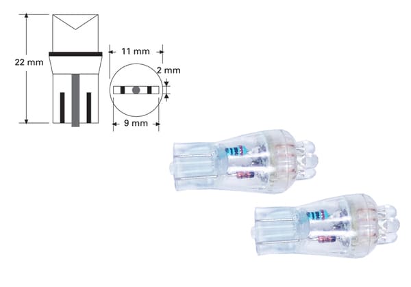 Accéder à la pièce LED AMPOULES 12V W5W BLISTER 2 UN.