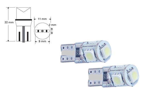 Accéder à la pièce LED 'CANBUS' AMPOULES 12V W5W BLISTER 2 UN.