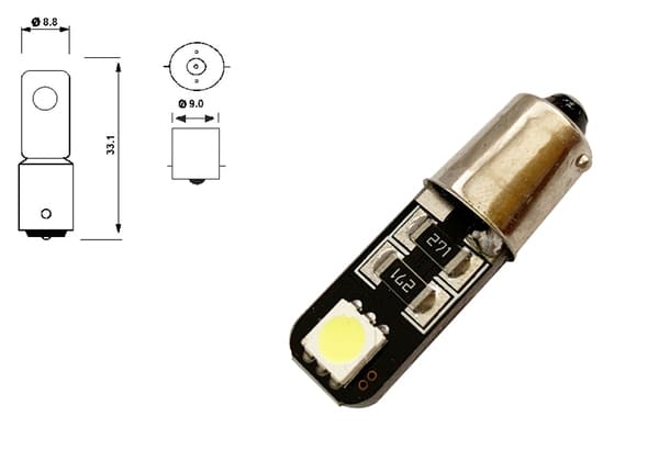 Accéder à la pièce AMPOULES LED 12V (T4W) BLISTER 2 UN.