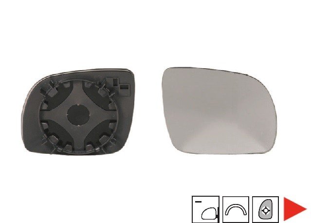 Accéder à la pièce Glace + support rétroviseur droit