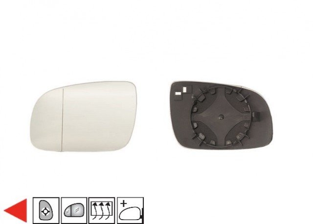 Accéder à la pièce Glace + support rétroviseur gauche, asphérique, chauffant (grand modèle)