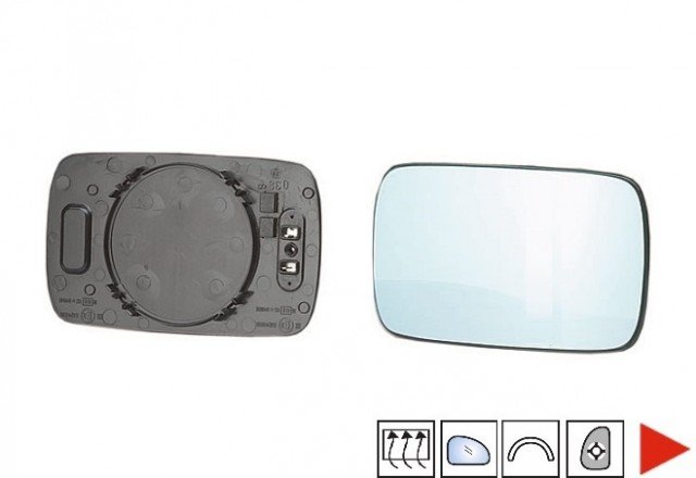 Accéder à la pièce Glace bleue + support rétroviseur droit chauffante