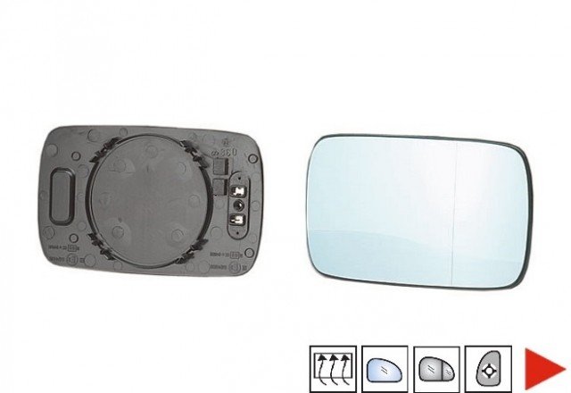 Accéder à la pièce Glace bleue + support rétroviseur droit chauffante [grand angle]