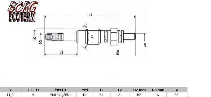 4 Bougies de préchauffage 1,9L D - 1,9L DI - 1,9L TD - 1,9L TDI VOLVO S40-V40  pour VOLVO S40-V40 4 Bougies de préchauffage 1,9L D - 1,9L DI - 1,9L TD - 1,9L TDI VOLVO S40-V40  pour VOLVO S40-V40
