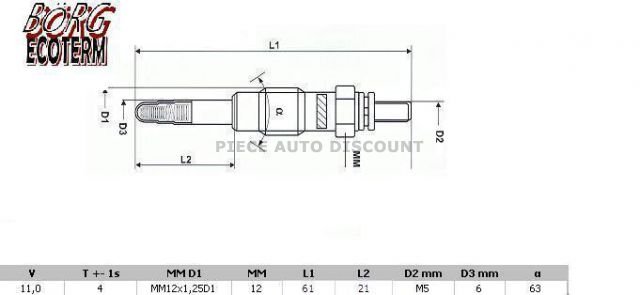 Accéder à la pièce 4 Bougies de préchauffage 1,9L D Turbo