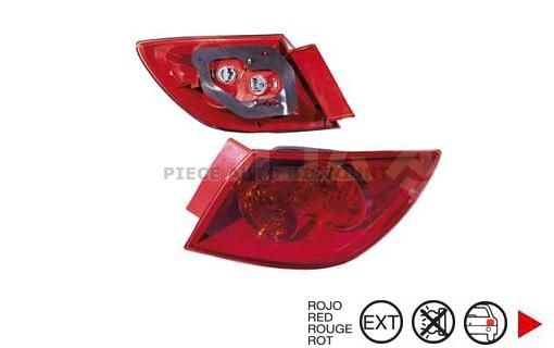 Accéder à la pièce Feu arrière extérieur droit 5ptes [Rouge]