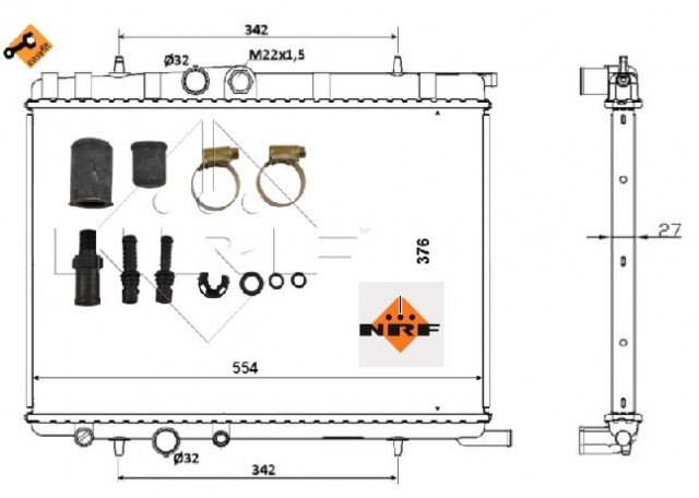 Accéder à la pièce Radiateur 1,4iL -1,6L16v - 2,0L16v - 1,9L D - 1,4L Hdi - 2,0L hdi