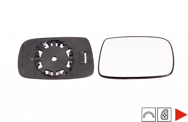 Accéder à la pièce Glace + support rétroviseur droit