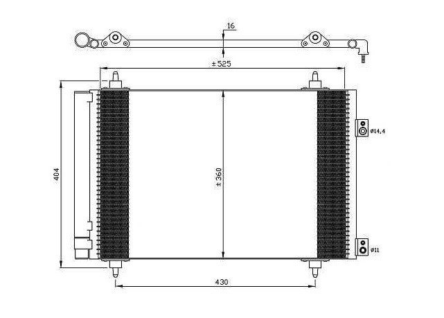 Condenseur de climatisation 1.6L Hdi