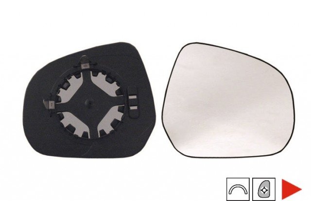 Accéder à la pièce Glace + support rétroviseur droit