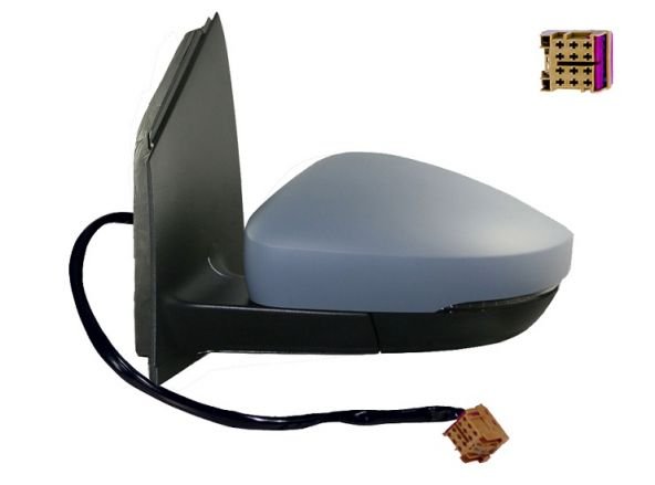 Accéder à la pièce Rétroviseur gauche électrique, chauffant à peindre + feu [grand angle]  [carré]