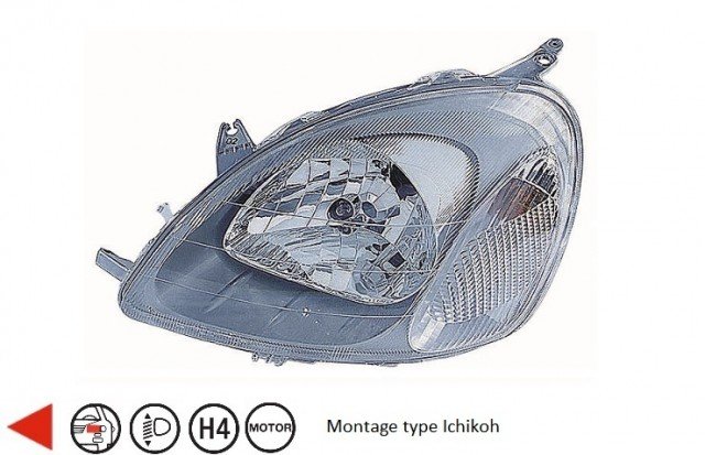 Accéder à la pièce Phare gauche H4 [Type Ichikoh]