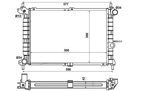 Radiateur 1.7L TD - 1.7L TDS OPEL ASTRA Pour modèles (51/52/53/54/55/56/57/58/59) moteur ecotech 1.7L TD - 1.7L TDS. Boîte à vitesses manuelle. Avec ou sans climatisation. Dimensions faisceau: Hauteur 500mm x largeur 346mm x Epaisseur 42mm.  pour OPEL ASTRA Radiateur 1.7L TD - 1.7L TDS OPEL ASTRA Pour modèles (51/52/53/54/55/56/57/58/59) moteur ecotech 1.7L TD - 1.7L TDS. Boîte à vitesses manuelle. Avec ou sans climatisation. Dimensions faisceau: Hauteur 500mm x largeur 346mm x Epaisseur 42mm.  pour OPEL ASTRA