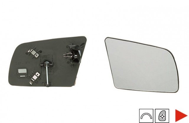 Accéder à la pièce Glace + support rétroviseur droit