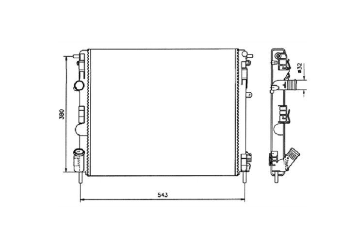 Radiateur 1,2L - 1,4L - 1,6L - 1,5L Dci -1,9L Dti CLIM.