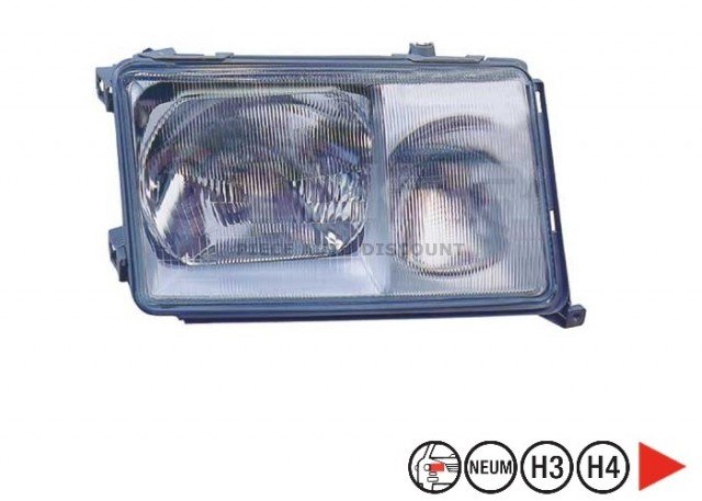 Accéder à la pièce Phare électrique droit, H4+H3 (depuis 1989)