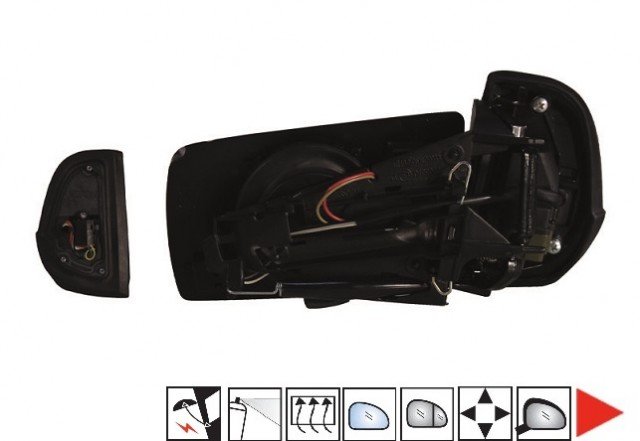 Accéder à la pièce Rétroviseur droit électrique, chauffant, rabattable à peindre 96->