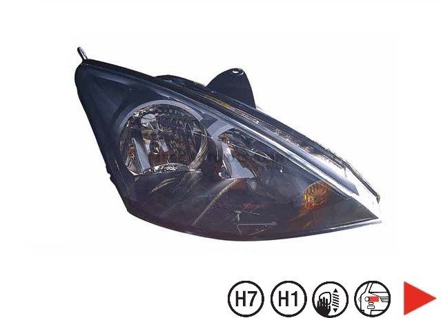 Accéder à la pièce Phare droit H1+H7 [Noir]