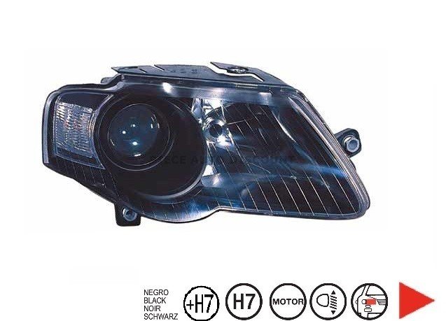 Accéder à la pièce Phare droit H7+H7 [Noir]