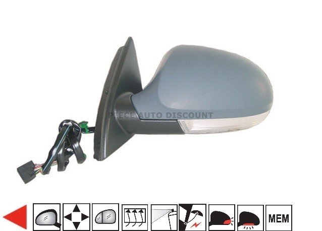 Accéder à la pièce Rétroviseur gauche électrique, chauffant, rabattable, mémoire à peindre + feu + coutoisie [grand angle] 