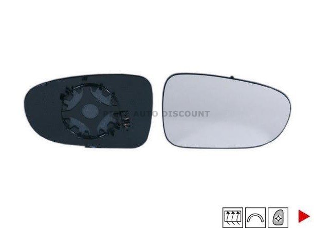 Accéder à la pièce Glace + support rétroviseur droit chauffant ->98