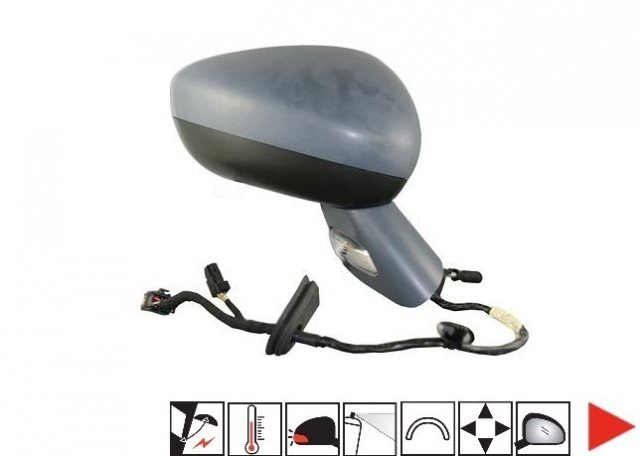 Accéder à la pièce Rétroviseur droit électrique, chauffant, rabattable à peindre + feu + sonde + support chrome Accéder à la pièce Rétroviseur droit électrique, chauffant, rabattable à peindre + feu + sonde + support chrome