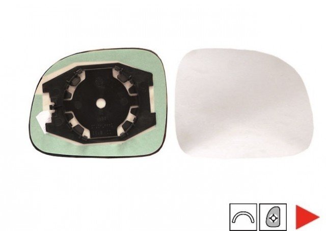 Accéder à la pièce Glace + support rétroviseur droit 09->