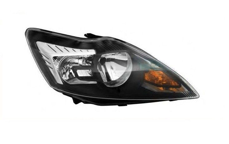 Phare droit  H1+H7 [Noir - Chrome]