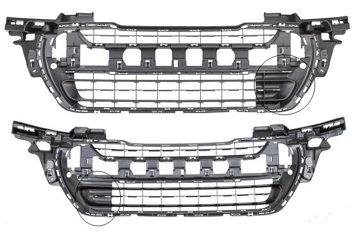 Grille inférieure centrale pare-chocs avant [Fermée]