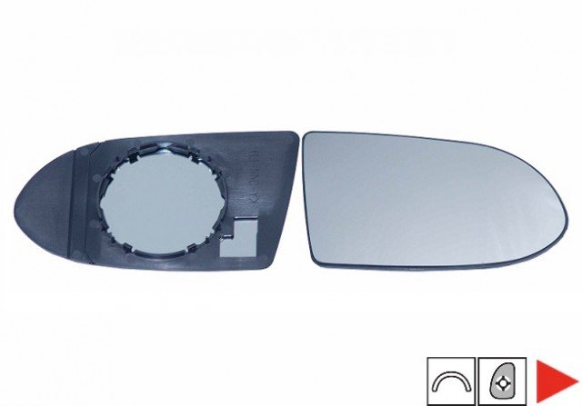 Accéder à la pièce Glace + support rétroviseur droit