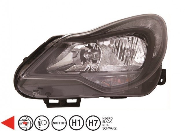 Accéder à la pièce Phare gauche H1+H7 + feu de jour [Noir]