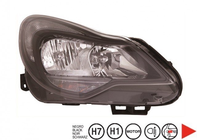 Accéder à la pièce Phare droit H1+H7 + feu de jour [Noir]