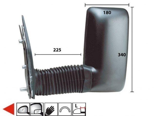 Accéder à la pièce Rétroviseur gauche manuel [Long]