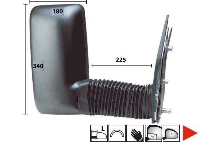 Accéder à la pièce Rétroviseur droit manuel [Long]