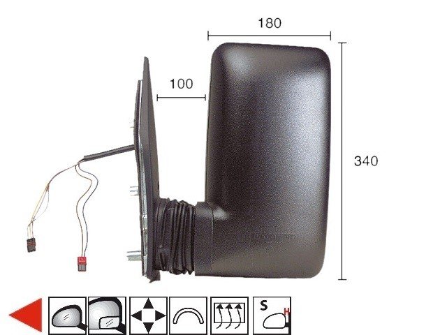 Accéder à la pièce Rétroviseur gauche électrique, chauffant [Court]