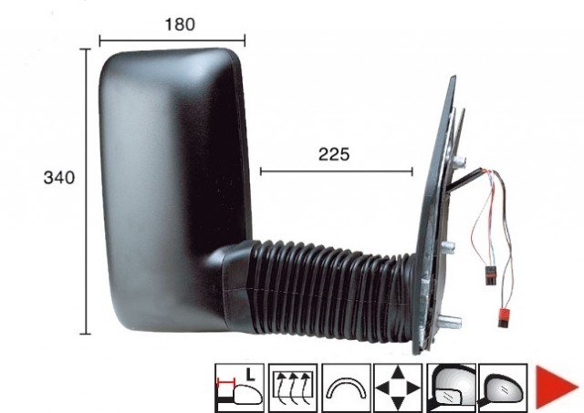 Accéder à la pièce Rétroviseur électrique droit, convexe, chauffant (bras long)