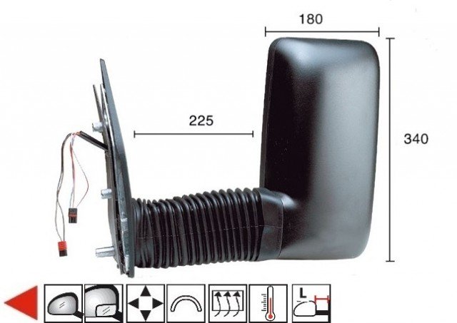 Accéder à la pièce Rétroviseur gauche électrique, chauffant + sonde [Long] 
