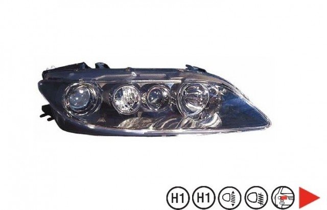 Accéder à la pièce Phare droit H1+H1 [Noir]