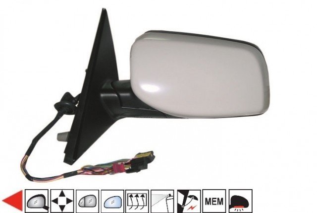 Accéder à la pièce Rétroviseur gauche électrique, chauffant, rabattable à peindre + mémoire + courtoisie [Grand angle]