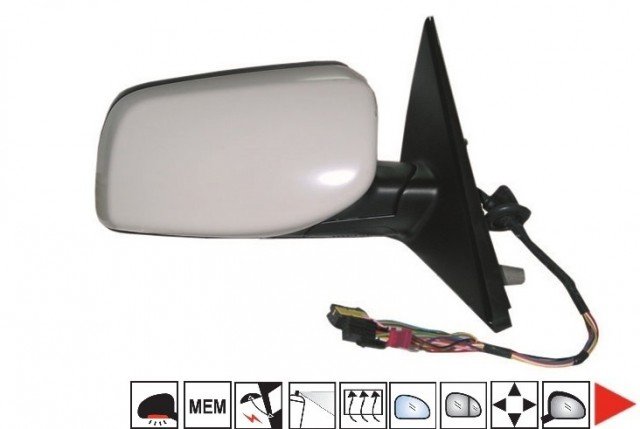 Accéder à la pièce Rétroviseur droit électrique, chauffant, rabattable, mémoire à peindre + courtoisie [Grand angle]