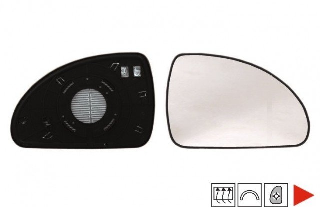 Accéder à la pièce Glace + support rétroviseur droit chauffant