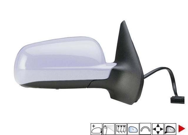 Accéder à la pièce Rétroviseur droit électrique, convexe, bleu, chauffant, apprêté (5 broches) (Grand modèle)