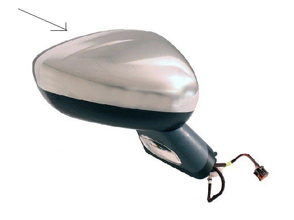 Accéder à la pièce Rétroviseur droit chromé électrique, chauffant, rabattable à peindre + sonde +  feu + courtoisie + mémoire 