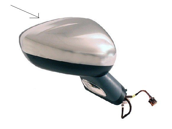 Accéder à la pièce Rétroviseur droit chromé électrique, chauffant, rabattable à peindre + sonde +  feu + courtoisie + mémoire 