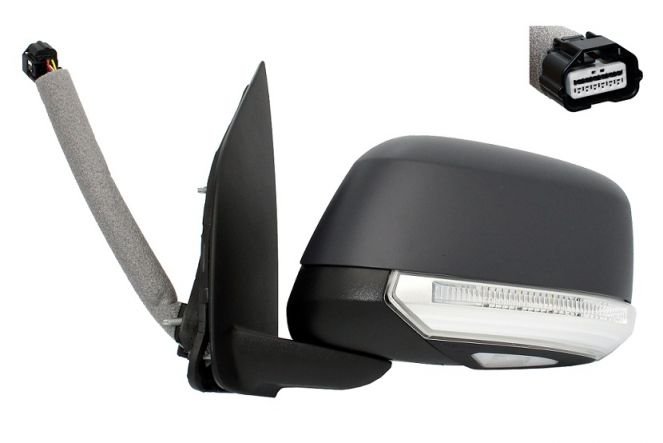 Accéder à la pièce Rétroviseur gauche électrique, chauffant, rabattable à peindre + feu + courtoisie + mémoire 07->