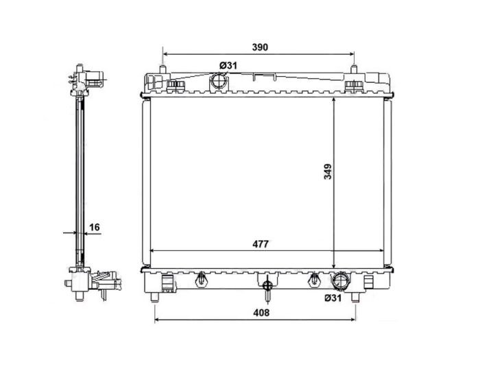 Accéder à la pièce Radiateur 1,3L VVTi Accéder à la pièce Radiateur 1,3L VVTi